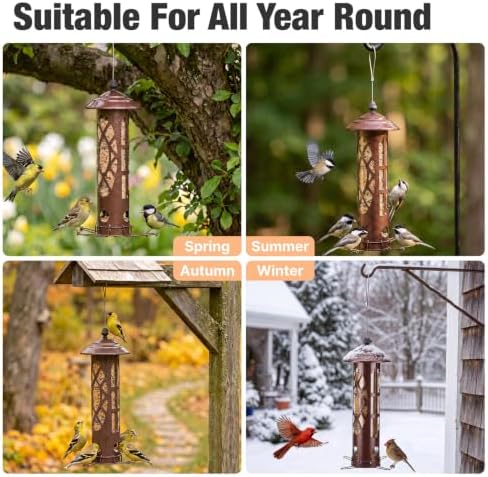 Veehoo Squirrel Proof Bird Feeders for Outdoors Hanging, Holds Up to 3.5 lb