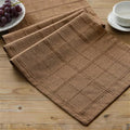 ZeeMart Linen Checked Farmhouse Table Runner, 13x90 Inches Roasted Brown