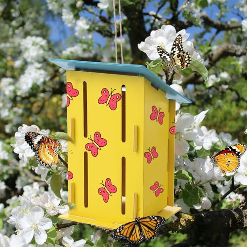 Fiwochic Butterfly House Kits for Kids, Makes 24 DIY Classroom Crafts Project and Learning Activities for Kids