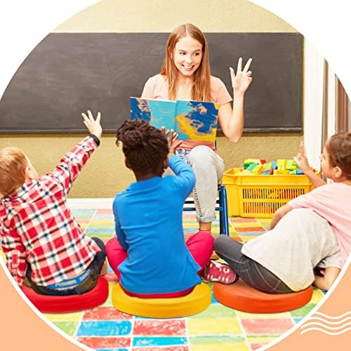 12 Pcs Floor Cushions kids, Multicolor, 13.8 x 13.8 x 1 Inch