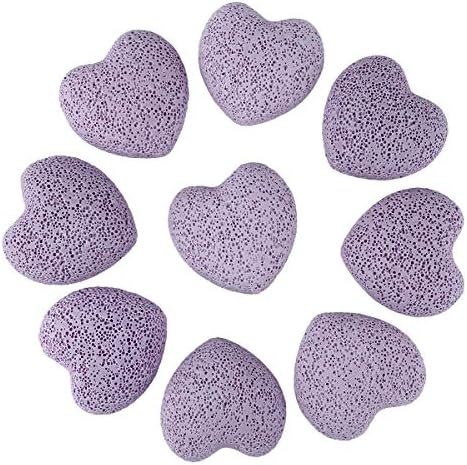 rockcloud 10 PCS 0.9" Purple Lava Rock Stone Heart Shape Pocket Stones