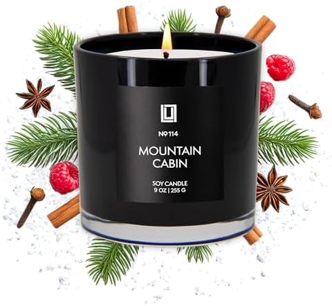 Lulu Candles | Mountain Cabin | Smells Like Outdoors & Pine | Luxury Scented Soy Jar Candle | Hand Poured in The USA | Highly Scented Long Lasting (9 Oz.)
