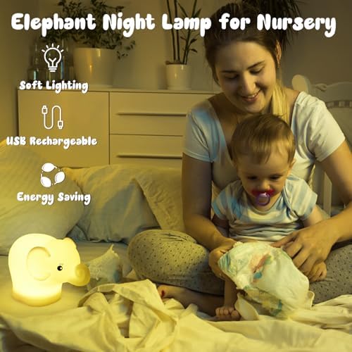 Elephant Night Light for Kids, Baby Nursery NightLight for Breastfeeding