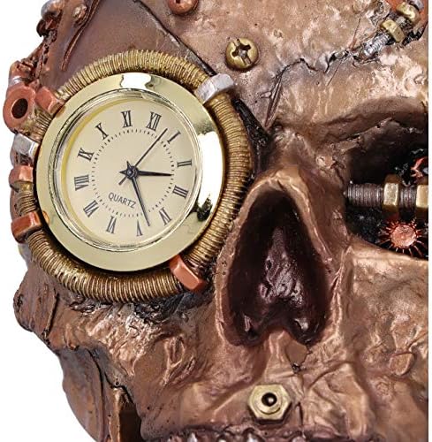 Nemesis Now Steampunk Scrapped Skull Figurine, Bronze, 19cm