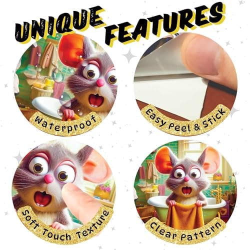 Funny 3D Mouse Shower Wall Sticker – Removable Mousehole Bathroom Décor for Kids or Whimsical Homes by MICESTERPIECE