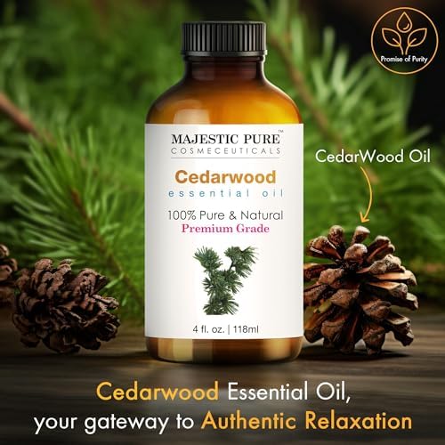 Majestic Pure Cedarwood Essential Oil for Diffuser - 4 Fl Oz