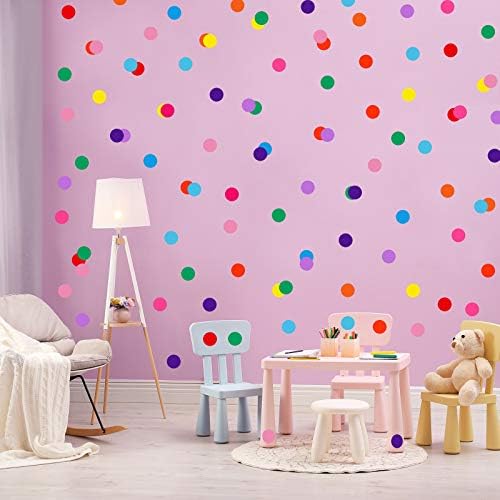 Zonon 240 Pcs 2 Inch Colored Polka Dots Wall Decals, Solid Color