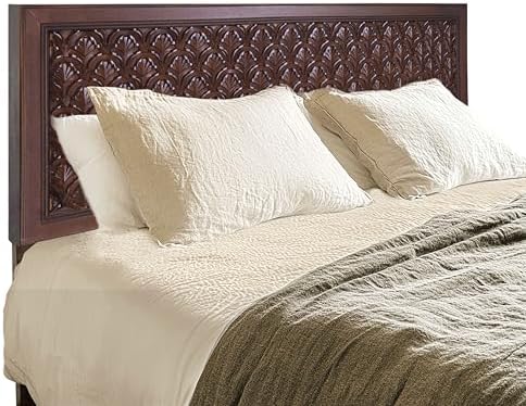 COTTON CRAFT Solid Wood Sturdy Queen Headboard - Antique Brown