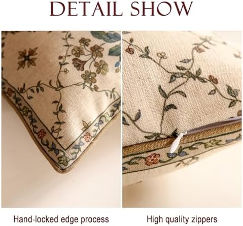 patdrea Designer French Vintage Throw Pillow Cover,12"x20",Set of 2