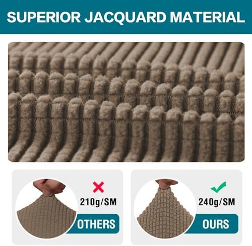 Turquoize Stretch Armrest Covers for Chairs and Sofas Couch Arm Covers for Sofa Spandex Jacquard Armrest Cover Anti-Slip Furniture Protector Armchair Slipcovers for Recliner Set of 2, Macchiato