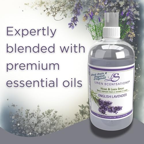 English Lavender Linen Spray Natural Room & Fabric Freshener 16oz Pack of 2