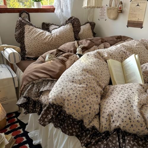 Vintage Duvet Cover Set 3 Pcs,Twin Size 68"×86" Comforter Cover