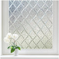 Haton Window Privacy Film, Decorative Frosted Film, Lattice 35.4" x 157.4"