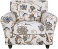 SearchI Stretch Sofa Cover Printed Couch Covers, Floral Pattern 2 Piece Armchair Slipcover with Separate Chair Cushion Cover, Washable Furniture Protector for Living Room(Armchair, Love Flower)