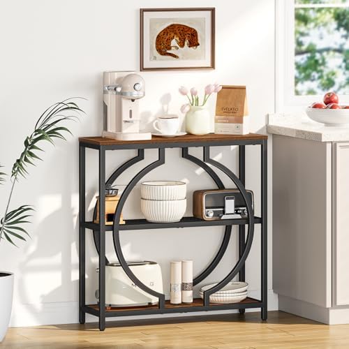 Snughome Entryway Table with 3 Tier Storage Shelves, Narrow Console Table