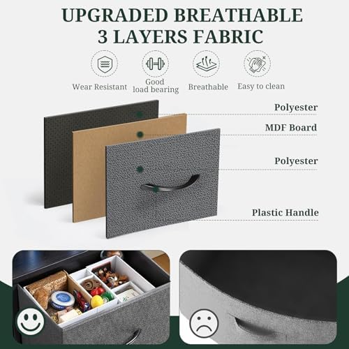 7-Drawer Dresser for Bedroom, Anti-Tip Wide Storage Organizer Fabric