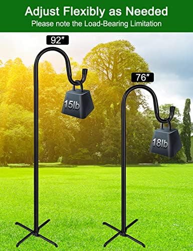 Ottsuls Shepherd-Hooks Adjustable for Bird-Feeder Lantern Plant-Hook Garden-Stake - Plant Stand Hanger for Outdoor Flower Basket, Bird Feeder Hanger Weddings Decor