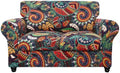 SearchI Stretch Sofa Cover Printed Couch Cover, Floral Pattern 3 Pieces Loveseat Slipcover with 2 Separate Cushion Cover, Washable Furniture Protector for Living Room(Loveseat, Paisley Pattern)