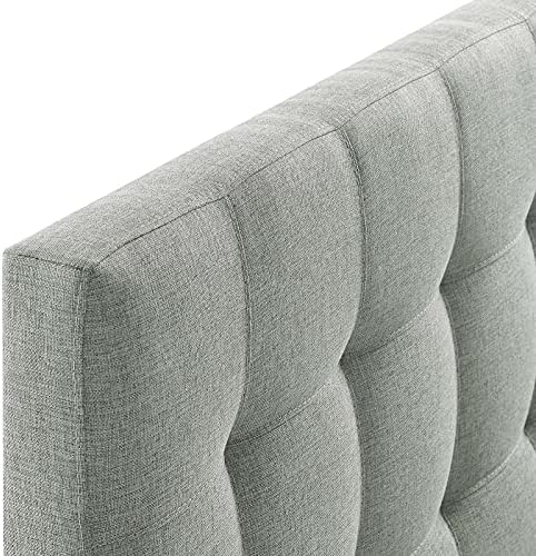 Modway Lily Tufted Linen Fabric Upholstered King Headboard in Gray