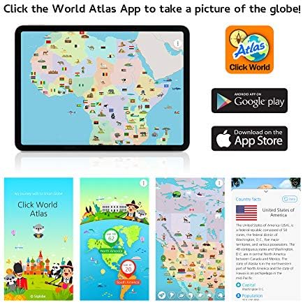 with Interactive APP & LED Illuminated Constellations at Night, US-Patented STEM education 10" World Globe with Detailed map