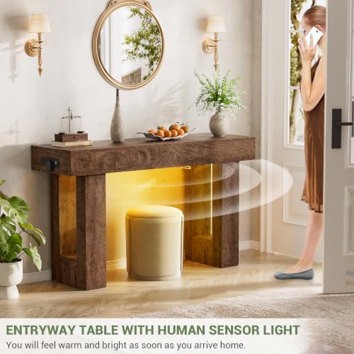 Unikito 47" Entryway Table with Sensor Light & AC Outlets with USB-C Ports