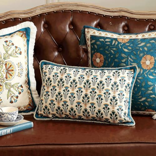 patdrea Designer French Vintage Lumbar Throw Pillow Cover,12"x20"