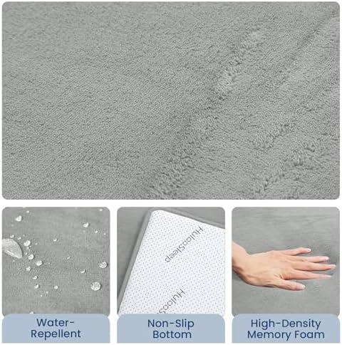 Baby Play Mat for Floor,Extra Large 59"×71" Playpen Mat for Tummy Time,Thicker Padded Elasti Foam Activity Mats,Water Repellent Ultra Soft Velvet,Non-Slip Backing Safe for Crawling(Light Grey)