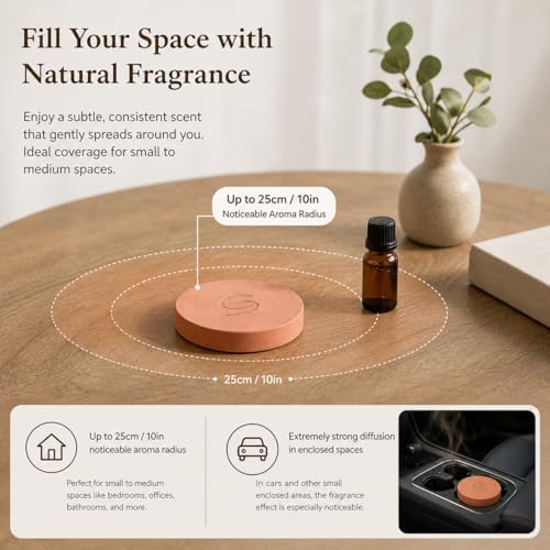 Terracotta Stone Diffuser Handcrafted Natural Ceramic Passive Diffuser for Long Lasting Aromas Perfect for Small Spaces Desks Cars and More, Reusable Portable Thoughtful Gift for Loved Ones