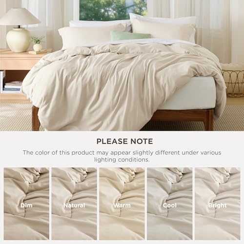 Bedsure Cal King Duvet Cover, Soft Double Brushed Bedding, Beige, 3Pcs