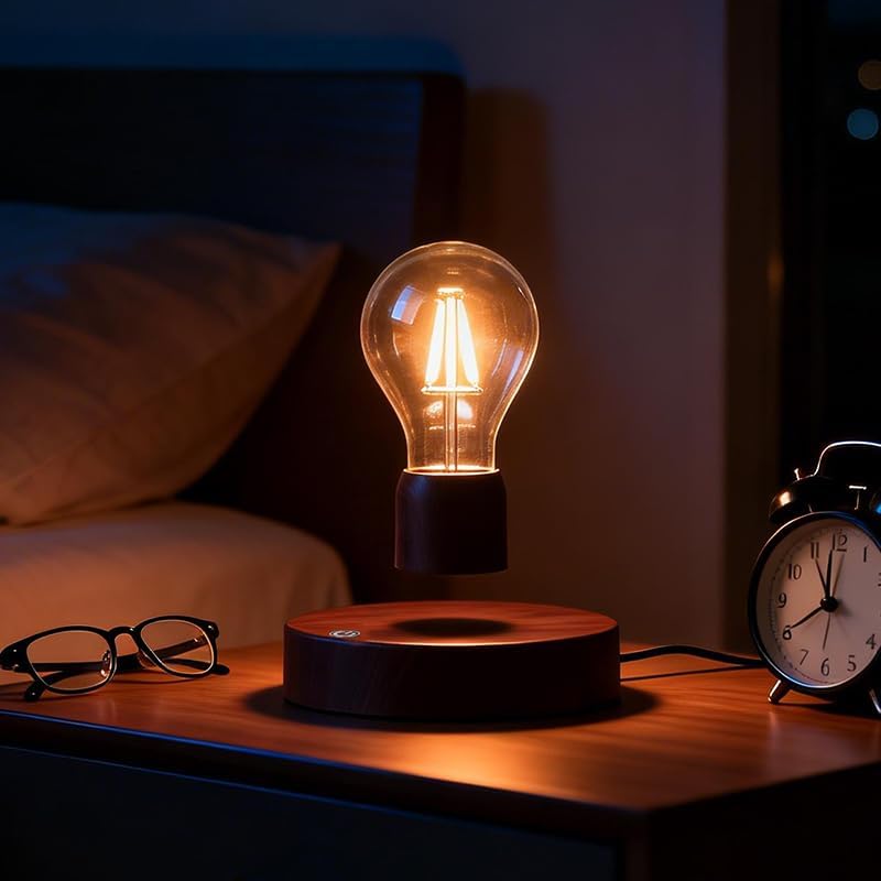 Levitating Lamp Magnetic Floating Spinning LED Light Bulb 360 Degree Rotating Night Lights for Creative Gifts Room Home Desk Table Office Decoration