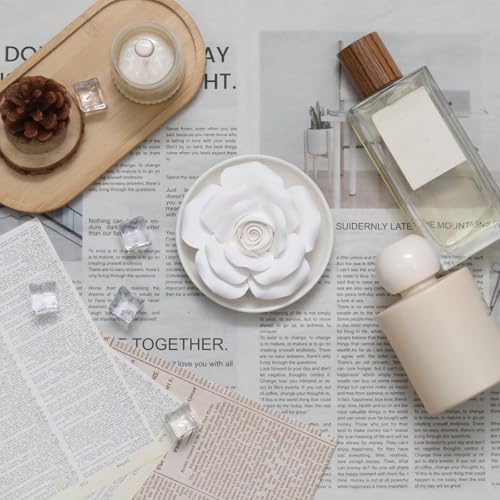 Flower Rose Ceramic Essential Oil Mini Diffuser, Ceramic Pallet A