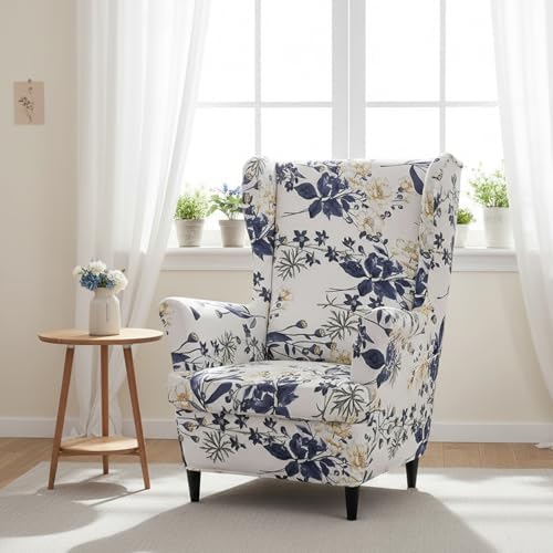 NILUOH Wingback Chair Slipcover 2-Piece, Stretch Armchair Protector