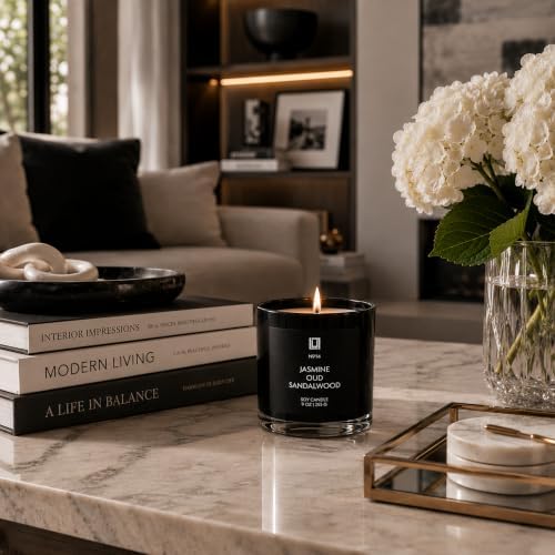 Lulu Candles White Jasmine & Green Tea Scented Soy Blend Jar Candle, 9 Oz.