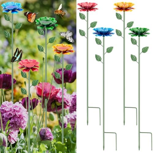 4 Pack Bee Watering Station, Metal Bee Bath, Butterfly Watering Station