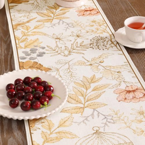 patdrea Designer French Print Long Table Runner,12"X118"