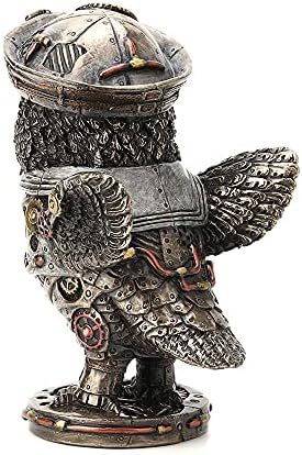 Veronese Design 4 3/8" Steampunk Dixie Cup Submariner Owl Cold Cast Bronzed Resin Sculpture Animal Figurine