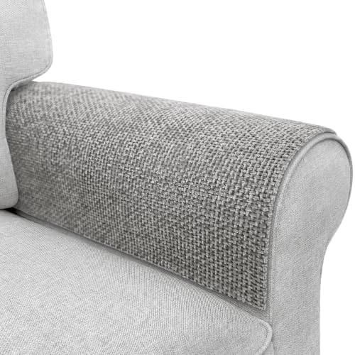 Couch Arm Covers, Sofa Arm Covers, Waterproof Armrest Cover for Sofa, Armchair, Loveseat, Non-Slip Recliner Arm Cover, Headrest Cover, Arm Chair Covers Set of 2 (Gray, 26"×26")