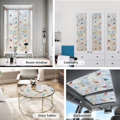 Ranzdn Window Privacy Film, Stained Glass Static Cling, 17.5" x 78.7"