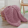 Bigacogo Chunky Knit Throw Blanket for Couch, 40x60 inches, Burnt Rose