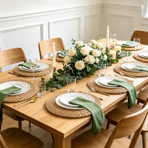 13.8" Round Woven Placemats, Plate Chargers for Dining Table