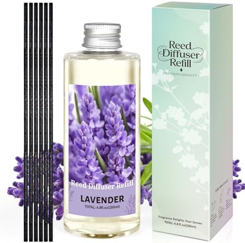 STRN Reed Diffuser Oil Refill, Lavender Oil Refill with Sticks, 6.8 Fl Oz