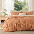 Bedsure Duvet Cover King Size, 3Pcs Soft Double Brushed Bedding Set, Orange