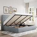 Allewie King Size Lift Up Hydraulic Storage Bed Frame Blue Grey