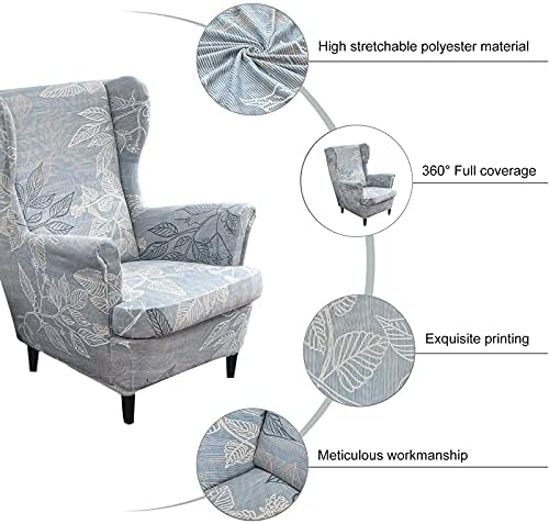 NILUOH Stretch Wingback Chair Slipcovers 2-Piece