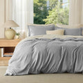 Bedsure Oversized Queen Duvet Cover, Soft Double Brushed Bedding Set, Grey