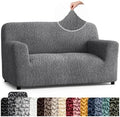 PAULATO Premium Stretch Couch Covers for Sofa - Sofa Chair Cover Washable, Dogs & Pets Friendly - Elastic Polyester Loveseat Slipcovers - Non-Slip Love Seat Couch Covers - Dark Grey (40"-63" Wide)