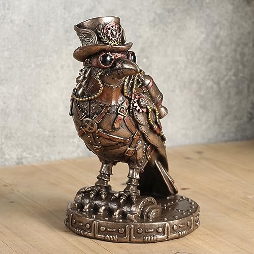 Veronese Design 5 1/2 Inch Steampunk Ravencroft Rocket Fuel Resin Sculpture Cold Cast Bronze Finish