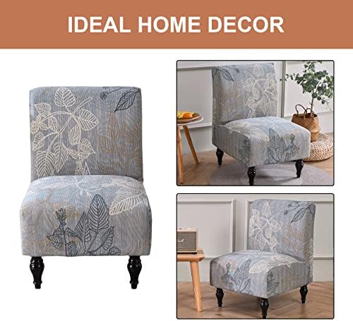 Eco-Ancheng Armless Chair Slipcover - Removable, Washable, Printed Accent Chairs for Living & Dining Room