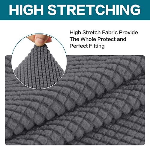 Turquoize 2 Piece Chair Covers Chair Slipcovers for Living Room Armchair Sofa Covers Chair Couch Cover with Arms Washable Furniture Protector for Chairs Feature Thick Fabric (Chair,Charcoal Gray)