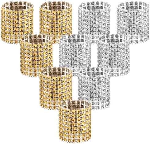 Accmor 100pcs Napkin Rings, Gold Silver Napkin Rings Buckles